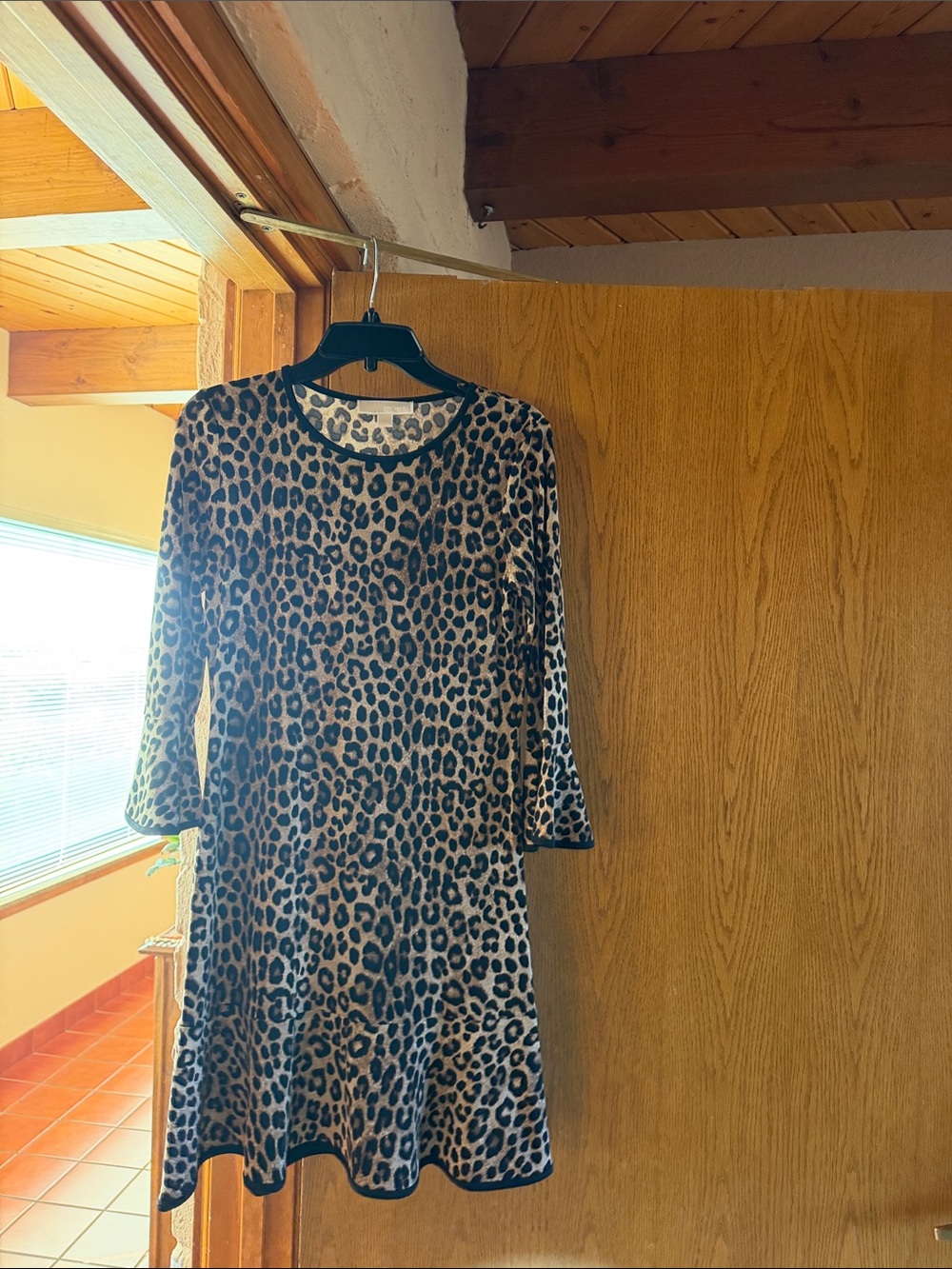 Michael Kors Leopard Print Swing Dress - Beige/Black